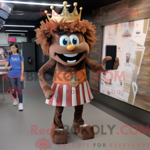 Brown Queen mascot costume...