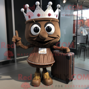 Brown Queen mascottekostuum...