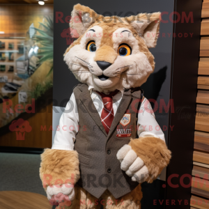 Tan Bobcat mascot costume...
