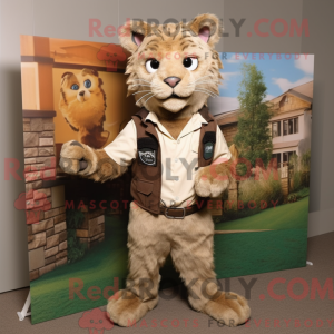 Tan Bobcat maskot kostume...