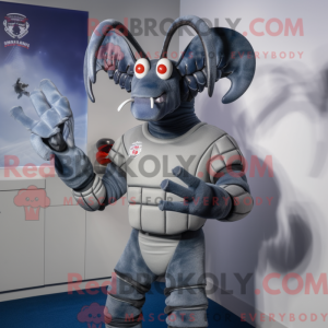Grå hummer maskot kostume...