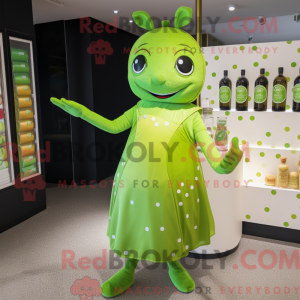 Limegrøn champagne maskot...