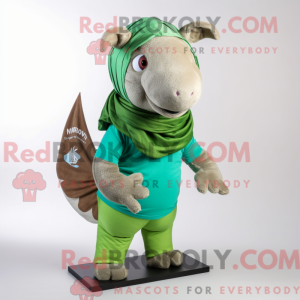 Grøn Armadillo maskot...