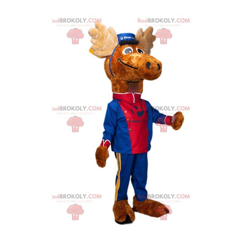 Karibu-Maskottchen als Kammerdiener verkleidet Karibu-Maskottchen als Kammerdiener verkleidet