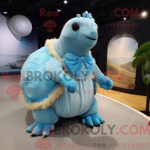 Himmelblå Glyptodon maskot...