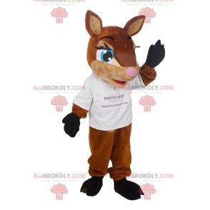 Mascote pequena corça com olhos grandes