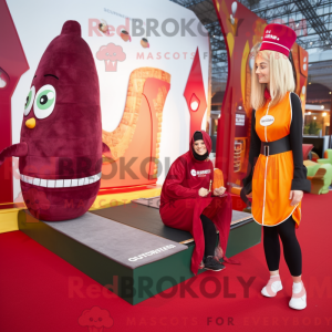 Maroon Currywurst maskot...