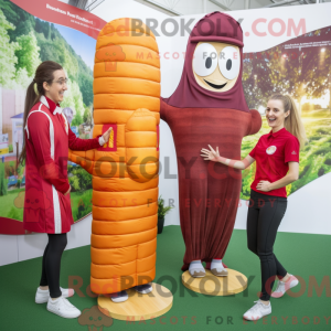 Maroon Currywurst maskot...