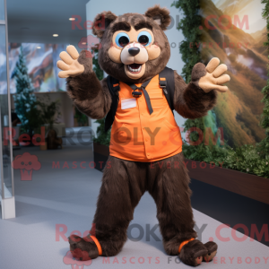 Rust Spectacled Bear mascot...