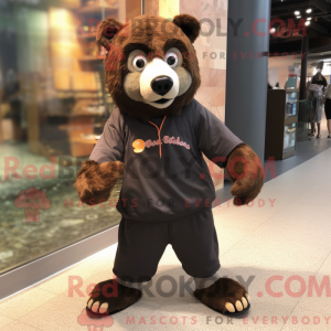 Rust Spectacled Bear mascot...