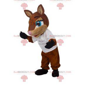 Mascote pequena corça com olhos grandes