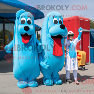 Sky Blue Hot Dogs máscara...