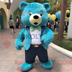Turquoise Bear mascot...