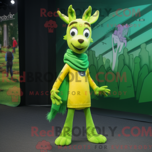 Lime Green Gazelle mascot...