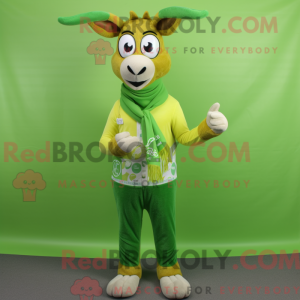 Lime Green Gazelle mascot...