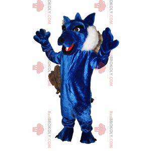 Mascot blue wolf with beautiful fur. Wolf costume