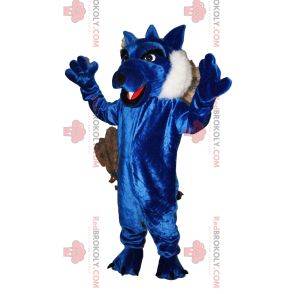 Mascotte blauwe wolf met mooie vacht. Wolf kostuum