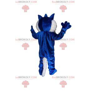 Mascotte de loup bleu avec une belle fourrure. Costume de loup