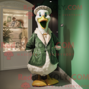 Green Swans mascot costume...