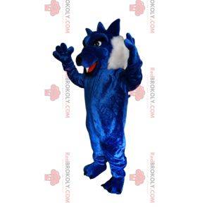 Mascot blue wolf with beautiful fur. Wolf costume