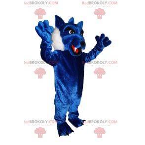 Mascot blue wolf with beautiful fur. Wolf costume