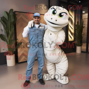 Hvid Anaconda maskot...