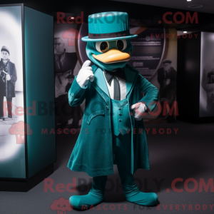 Teal Pendant mascot costume...