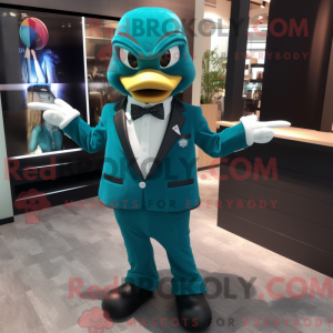 Blågrønt vedhæng maskot...