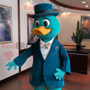 Blågrønt vedhæng maskot...