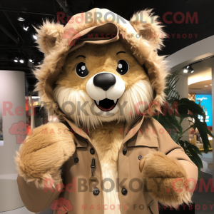 Tan Aglet mascot costume...