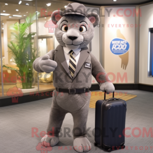 Grå Mountain Lion maskot...