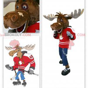Hockeyspelare caribou maskot - Redbrokoly.com