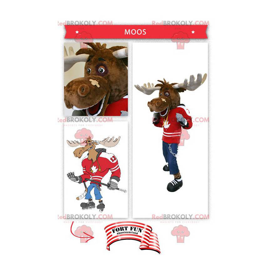 Hockeyspiller caribou maskot - Redbrokoly.com