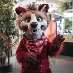 Maroon hyæne maskot kostume...