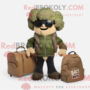 Tan Broccoli maskot kostume...