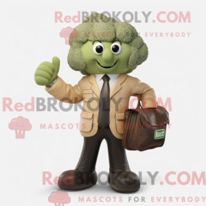 Tan Broccoli maskot kostume...