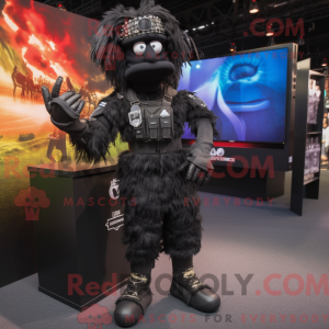 Sort Para Commando maskot...