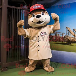 Beige Otter-mascottekostuum...