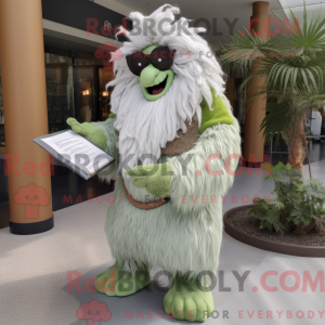 Olive Yeti maskotdraktfigur...