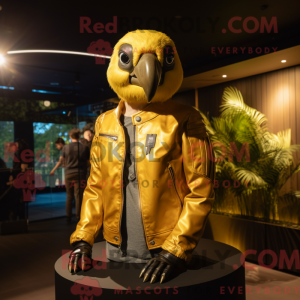 Gold Parrot mascot costume...