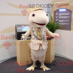 Beige Axolotls maskot...
