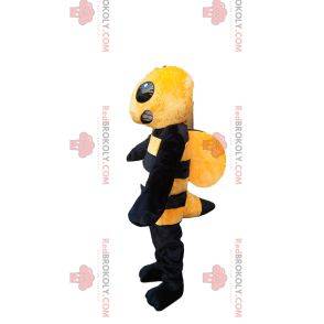 Aggressive yellow and black wasp mascot. Wasp costume