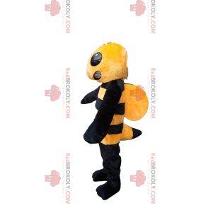 Aggressive yellow and black wasp mascot. Wasp costume