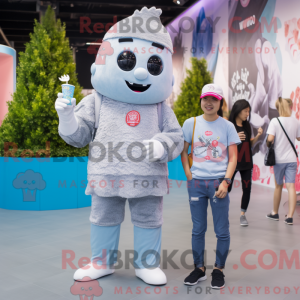 Sølv iskrem maskot kostyme...