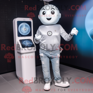 Sølv iskrem maskot kostyme...