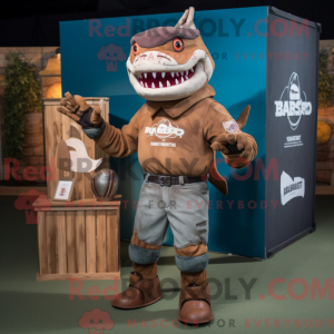 Rust Shark mascot costume...