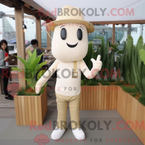 Beige Radish mascot costume...