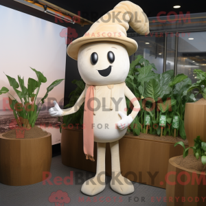 Beige Radise maskot kostume...