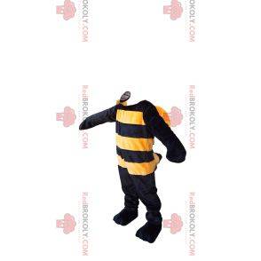 Aggressive yellow and black wasp mascot. Wasp costume