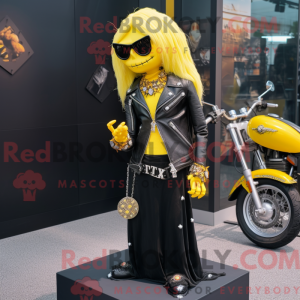 Lemon Yellow Witch mascot...
